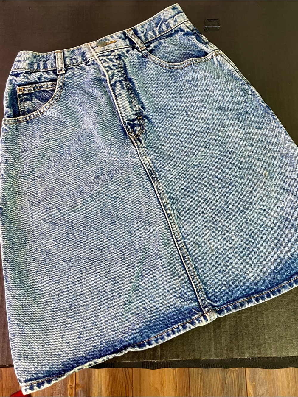 Vintage Palmetto’s Acid Wash Denim A-Line Skirt - Light Blue Size 9 Medium